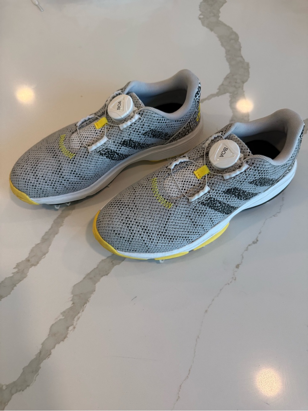adidas Kids Gray and Yellow golf shoes